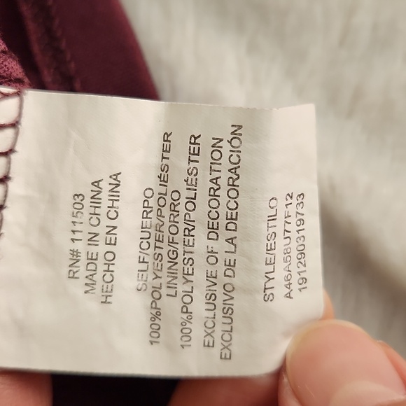 Lily Rose burgundy cold shoulder dress - Picture 7 of 7